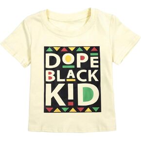 Dope Black Kid Shirt Toddler African Juneteenth Shirts Boys Grils Black History T-Shirt Casual Short Sleeve Top