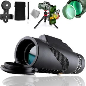 Stscope360 Monocular, STS Scope 360 Military-Grade Magnification, Night Vision, with Adapter & Tripod, Bak4 Prism, Clear Low Light Vision for Bird Watching, Camping, Travel (Green, 80x100)