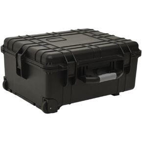 vidaXL Portable Wheeled Flight Case with Pressure Valve and Foam Inserts - Heavy Duty, Shock and Water Resistant Black Hard Case