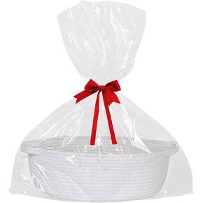 سلال صغيرة للهدايا فارغة ، 13 "× 9" × 5 "سلة هدايا منسوجة مع حقيبة وشريط ، حبل القطن أطفال الكلب الكلب صندوق صندوق ، منظم حضانة الطفل لطيف ، تخزين مزخرف مع مقابض (أسود) in Kuwait