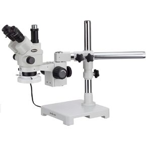 AmScope 3.5X-45X Simul-Focal Stereo Lockable Zoom Microscope and Fluorescent Ring Light