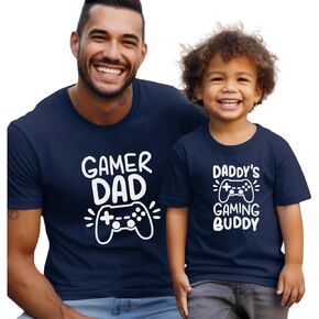 Gamer Dad Daddy's Gaming Buddy Dad And Son Matching Shirts Player 1 Player 2, Father Son Matching Outfits, Fathers Day Gifts For Gamer Dad, Daddy Daughter, Matching Shirts For Father And Newborn Son.