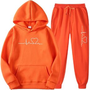 Sweat Lounge Matching Set Sweatshirt and Pant Tracksuit Sport Suit Womens 2 Piece Outfits Sweat Suit for Women 2
