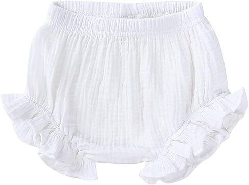 EISHOW 3 Pack Infant Baby Soft Ruffle Shorts Bloomer Kids Boy Girl Solid Cotton Linen Blend Cute Harem Bottom Pants in Kuwait