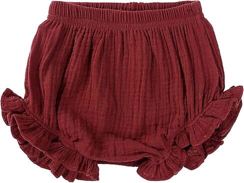 EISHOW 3 Pack Infant Baby Soft Ruffle Shorts Bloomer Kids Boy Girl Solid Cotton Linen Blend Cute Harem Bottom Pants in Kuwait