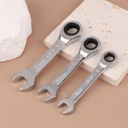 Short Handle Adjustable Head Ratchet Wrench Mini Fast Ratchet Wrench Labor-saving Auto Repair Hardware Dual-purpose Tool in Saudi Arabia