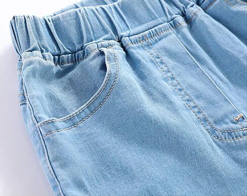 EISHOW Toddler Baby Boys Girls Cotton Denim Shorts,Kids Casual Elastic Denim Shorts with Pockets Stretch Shorts Jeans Pants in Kuwait