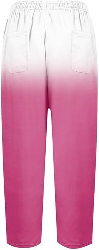 Linen Pants Women Petite 2025 Drawstring Pants Capri Pants 2025 Pants with Pockets Wide Leg Cropped Pants Linen in Kuwait