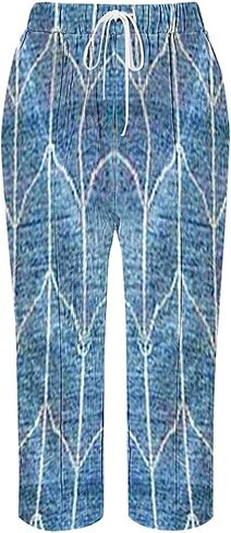 Linen Pants Women Petite 2025 Drawstring Pants Capri Pants 2025 Pants with Pockets Wide Leg Cropped Pants Linen in Kuwait