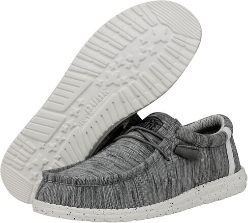 حذاء Hey Dude للرجال Wally Stretch Stone White مقاس 11 | أحذية رجالية | أحذية رجالية سهلة الارتداء | مريحة وخفيفة الوزن in Saudi Arabia