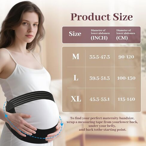 Belly Bands for Pregnant Women, Maternity Belly Band, Maternity Belt, Pregnancy Belly Support Band with Adjustable Straps, Comfortable Breathable Pregnancy Support Belt, Easy to Use (Large) in Saudi Arabia
