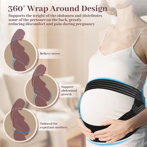 Belly Bands for Pregnant Women, Maternity Belly Band, Maternity Belt, Pregnancy Belly Support Band with Adjustable Straps, Comfortable Breathable Pregnancy Support Belt, Easy to Use (Large) in Saudi Arabia