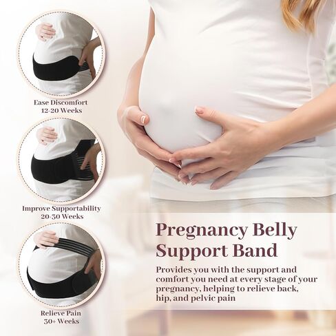 Belly Bands for Pregnant Women, Maternity Belly Band, Maternity Belt, Pregnancy Belly Support Band with Adjustable Straps, Comfortable Breathable Pregnancy Support Belt, Easy to Use (Large) in Saudi Arabia