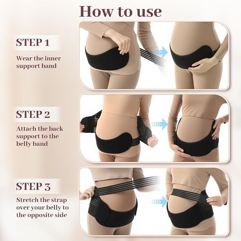 Belly Bands for Pregnant Women, Maternity Belly Band, Maternity Belt, Pregnancy Belly Support Band with Adjustable Straps, Comfortable Breathable Pregnancy Support Belt, Easy to Use (Large) in Saudi Arabia