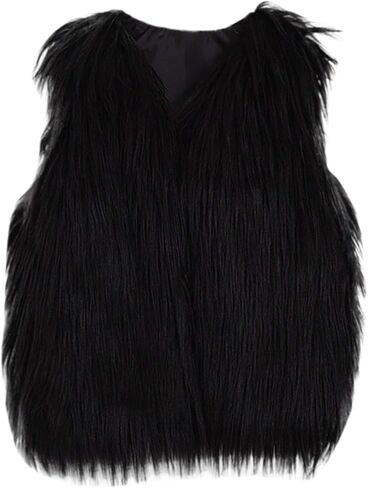 Girls Boys Faux Fur Vest Coat Toddler Winter Fleece Fuzzy Furry Sleeveless Jacket Coat Thick Warm Outwear Waistcoat in Saudi Arabia