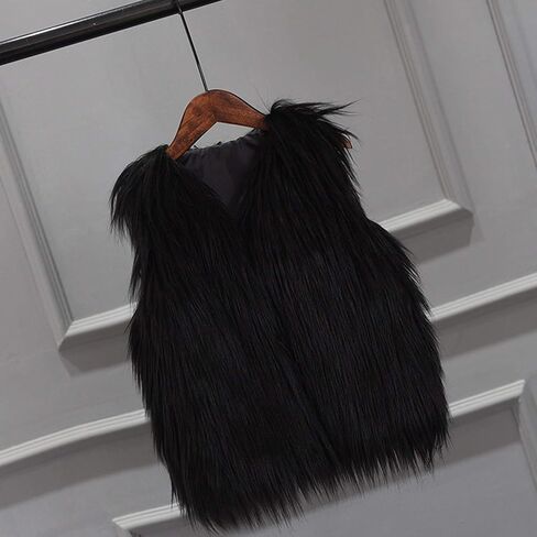 Girls Boys Faux Fur Vest Coat Toddler Winter Fleece Fuzzy Furry Sleeveless Jacket Coat Thick Warm Outwear Waistcoat in Saudi Arabia