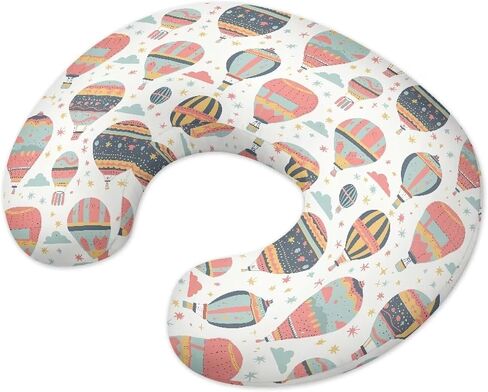 Hot Air Balloon Nursing Pillow Cover, Stripe Balloons Star Slipcover for Breastfeeding Pillows, Cartoon Air Balloon Soft Comfortable Slipcover for Baby Boy & Girls in Saudi Arabia