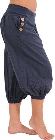 JEsilunmaMY Womens Lantern Tapered Harem Pants Plus Size Cotton Linen Slacks with Pocket Solid Color Loose Lounge Capri Pants in Saudi Arabia