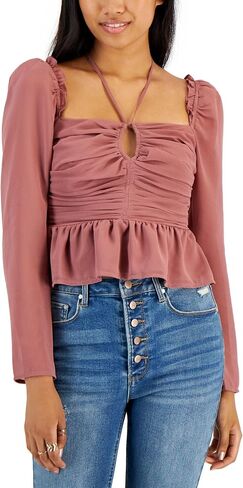 ASTR the label Women's Toni Top, Brown Yellow Floral, Large in Saudi Arabia