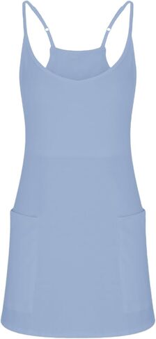 Summer Dresses Shirt for Women Sleeveless Mini V Neck Dress Spaghetti Strap Sundress Athletic Short Dress With Pockets in Saudi Arabia