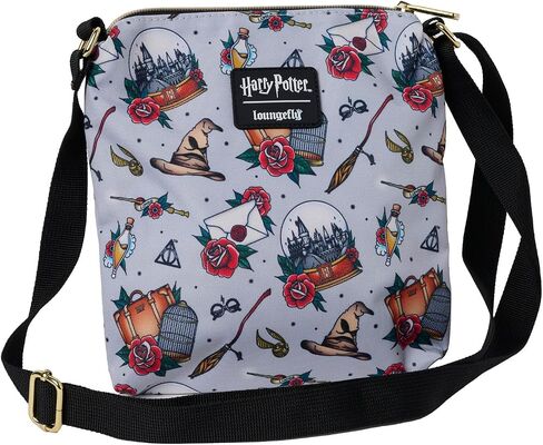 Loungefly Harry Potter Passport Crossbody Travel Bag AOP Relics Tattoo Print in Saudi Arabia