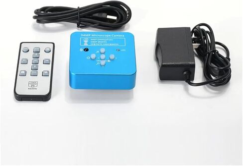 JOEBO Microscope Kit 34MP 2K 1080P 60FPS USB Industrial Electronic Digital Video Soldering Microscope Camera Microscope Lens Adapters(Blue) in Kuwait