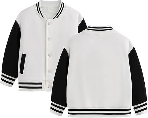 Kids Baseball Jacket Varsity Letterman Coat Fall Winter Fleece Bomber Vintage Outerwear Kids Bomber in Saudi Arabia