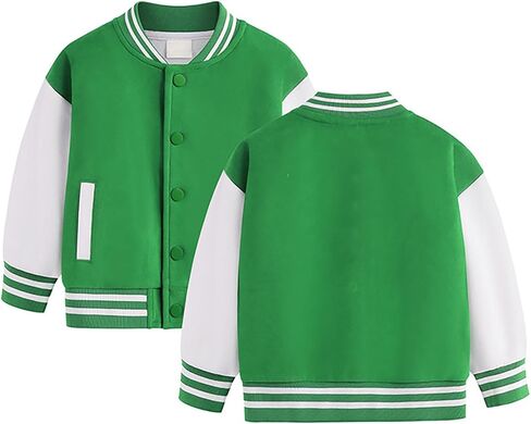 Kids Baseball Jacket Varsity Letterman Coat Fall Winter Fleece Bomber Vintage Outerwear Kids Bomber in Saudi Arabia