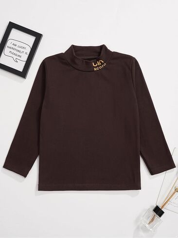 Kids Baby Girls Casual Thermal Tops Winter Undershirt Solid Color Mock Neck Warm Long Sleeve Tops in Saudi Arabia
