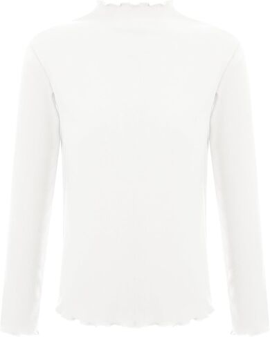 Kaerm Kids Girls Cotton Trime Trip Top Basic Long Cleeves Mock Neck Derthal Tops Tops Thirts Lundershirts in Kuwait