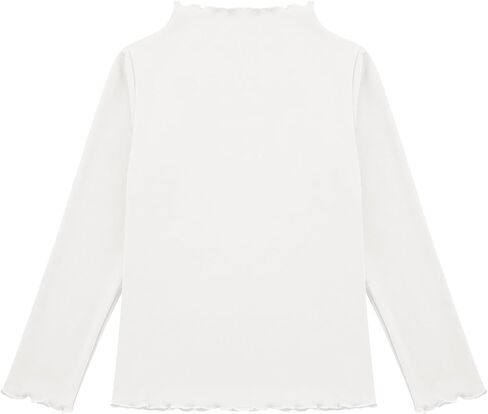 Kaerm Kids Girls Cotton Trime Trip Top Basic Long Cleeves Mock Neck Derthal Tops Tops Thirts Lundershirts in Kuwait