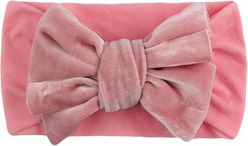 Baby Solid Headwear Girls Accessories Bow Kids Velvet Hair Headband Baby Girl Romper And Matching (A-Purple, One Size) in Kuwait