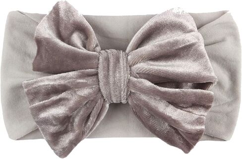 Baby Solid Headwear Girls Accessories Bow Kids Velvet Hair Headband Baby Girl Romper And Matching (A-Purple, One Size) in Kuwait