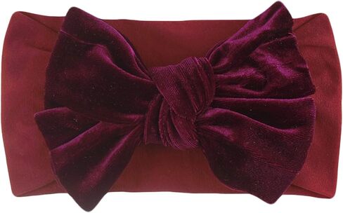 Baby Solid Headwear Girls Accessories Bow Kids Velvet Hair Headband Baby Girl Romper And Matching (A-Purple, One Size) in Kuwait