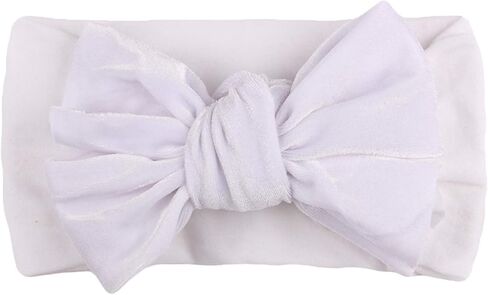 Baby Solid Headwear Girls Accessories Bow Kids Velvet Hair Headband Baby Girl Romper And Matching (A-Purple, One Size) in Kuwait