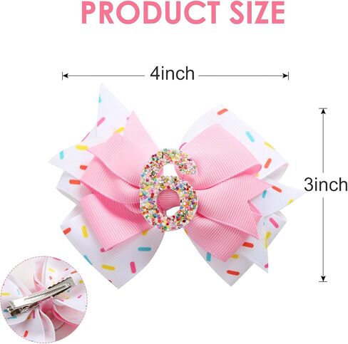 2pcs عيد ميلاد الشعر القوس للبنات الطفل 2 3 4 5 6 7 سنوات زخارف الرشوة حلويات الآيس كريم الحزب الملحقات الشعر الوردي لثاني عيد ميلاد ثاني الثاني in Kuwait