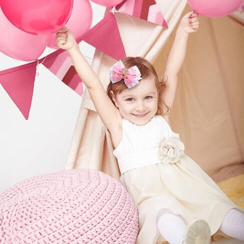 2pcs عيد ميلاد الشعر القوس للبنات الطفل 2 3 4 5 6 7 سنوات زخارف الرشوة حلويات الآيس كريم الحزب الملحقات الشعر الوردي لثاني عيد ميلاد ثاني الثاني in Kuwait