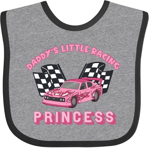 inktastic Daddy's Racing Princess Pink Race Car Baby Bib in Kuwait