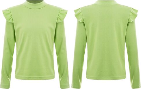 Thermal Tops for Girls Long Sleeve Undershirts Fleece Lined Underwear Solid Color Basic Layering T-Shirt in Saudi Arabia