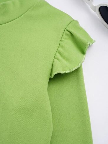 Thermal Tops for Girls Long Sleeve Undershirts Fleece Lined Underwear Solid Color Basic Layering T-Shirt in Saudi Arabia