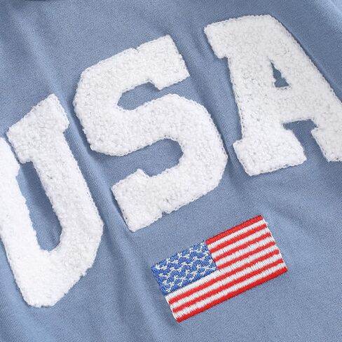 4th of July Baby Outfit Infant Boy Girl Bubble Romper USA Embroidery Short-Sleeve Crewneck One-Piece Holiday Outfit in Saudi Arabia