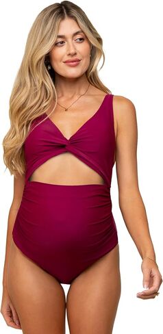 PinkBlush Royal Ruched Sides Front Cutout Maternity One Piece Swimsuit in Saudi Arabia