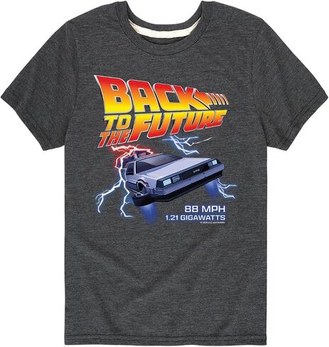 HYBRID APPAREL Back to The Future - Delorean 88 MPH 1.21 Gigawatts - Toddler & Youth Short Sleeve Graphic T-Shirt in Saudi Arabia