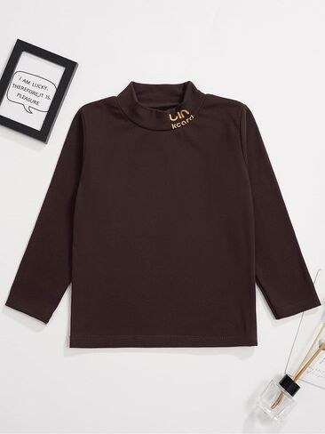 Kids Girls Long Sleeve Undershirt Basic Thermal Tops Children Winter Turtleneck Warm T-Shirt Pullover Tee in Kuwait