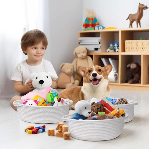 سلال صغيرة للهدايا فارغة ، 13 "× 9" × 5 "سلة هدايا منسوجة مع حقيبة وشريط ، حبل القطن أطفال الكلب الكلب صندوق صندوق ، منظم حضانة الطفل لطيف ، تخزين مزخرف مع مقابض (أسود) in Kuwait