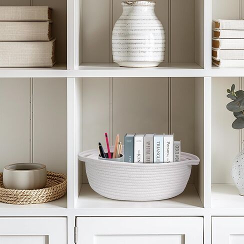 سلال صغيرة للهدايا فارغة ، 13 "× 9" × 5 "سلة هدايا منسوجة مع حقيبة وشريط ، حبل القطن أطفال الكلب الكلب صندوق صندوق ، منظم حضانة الطفل لطيف ، تخزين مزخرف مع مقابض (أسود) in Kuwait