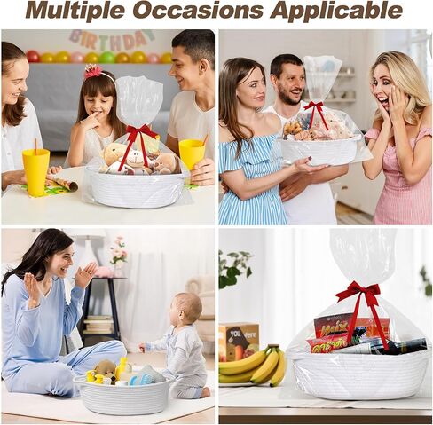 سلال صغيرة للهدايا فارغة ، 13 "× 9" × 5 "سلة هدايا منسوجة مع حقيبة وشريط ، حبل القطن أطفال الكلب الكلب صندوق صندوق ، منظم حضانة الطفل لطيف ، تخزين مزخرف مع مقابض (أسود) in Kuwait