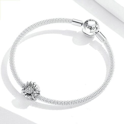 Sunflower Charm 925 Sterling Silver Sun Charm Flower Charm Love Gift Charm for Pandora Charm Bracelet in Kuwait