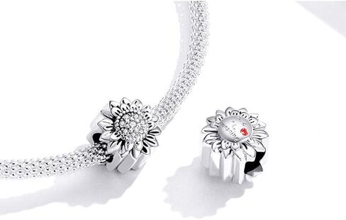 Sunflower Charm 925 Sterling Silver Sun Charm Flower Charm Love Gift Charm for Pandora Charm Bracelet in Kuwait