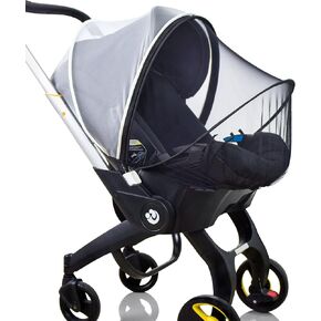 Car Seat Mosquito Net Cover, Mosquito Net for Stroller, Sun Shade for Strollers Easy to Open and ClosDouble Zipper Design, Easy Use for Strollers, Car seat,Bassinet,Cradle (Black/White)